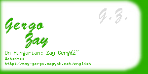 gergo zay business card